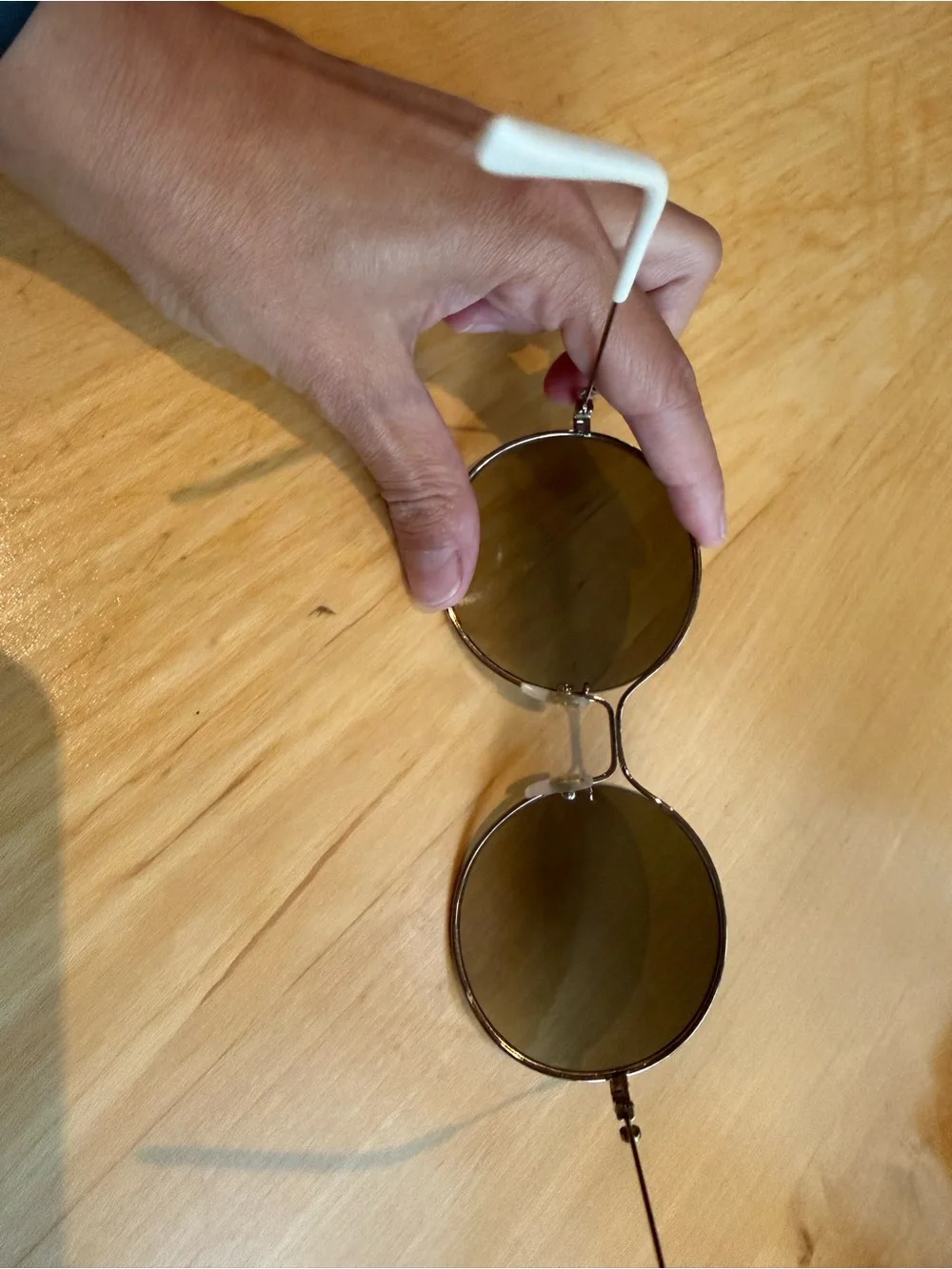 Gucci Round Gradient Green Brown Lens Sunglasses with Gold Frame